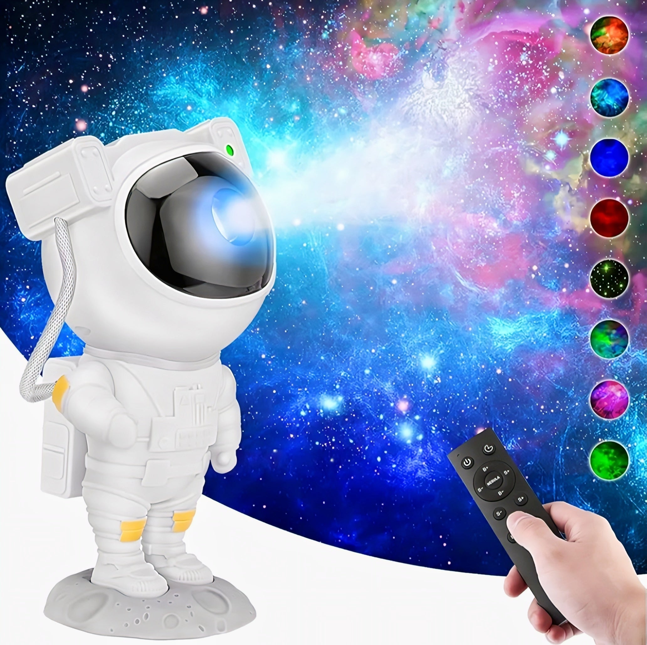 Dreamy Astronaut Nebula Projector - Transform Your Room into a Galaxy | Astronaut Galaxy Star Projector - 360° Nebula Night Light with Remote Contro
