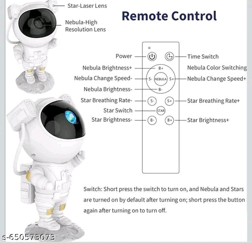 Dreamy Astronaut Nebula Projector - Transform Your Room into a Galaxy | Astronaut Galaxy Star Projector - 360° Nebula Night Light with Remote Contro